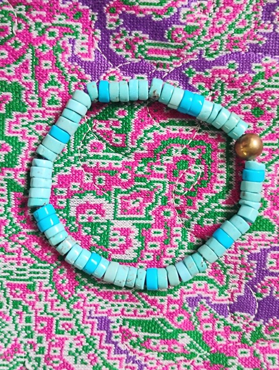 Handmade Jewelry - Handmade Two Tone Heishi Turquoise Bracelet